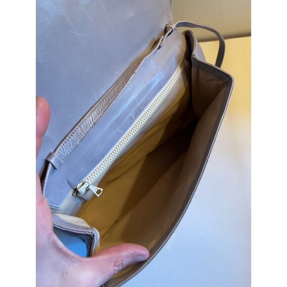 1970s BALLY of Switzerland GUC Leather Crossbody Messenger Flap Bag Gray Italy - Picture 9 of 9